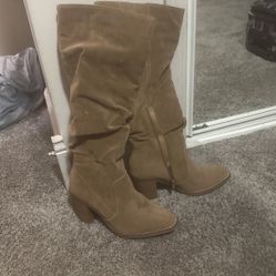 Tan knee-high boot