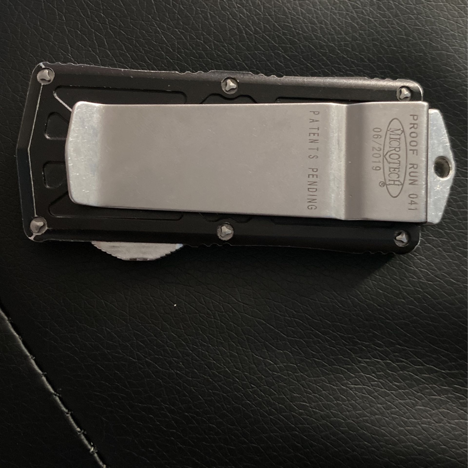 MICROTECH EXOCET PROOF RUN DOUBLE EDGE OUT THE FRONT (OTF) STONEWASH BLADE WALLET CLIP 157-10 PR
