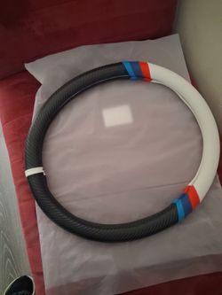 Steering Wheel Cover Carbon Fiber and White