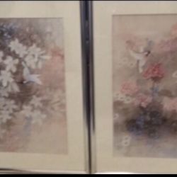 Floral N Bird Framed Portraits $40 Each 