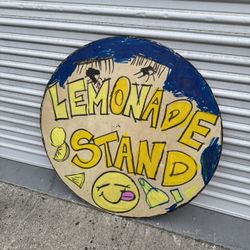 40 inch circle Wood lemonade Stand Sign