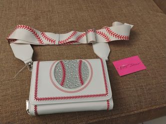 BETSEY JOHNSON BASEBALL CROSSBODY WALLET