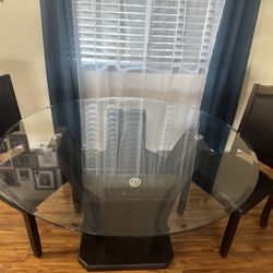 Glass (53”) Table With 2 Chairs 