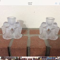 A Set of two Angels Candle Holders 
