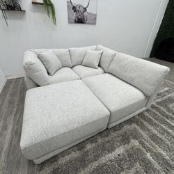 White Sectional Modular Couch - Free Delivery