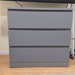 Ikea - 3 Drawer Dresser, Gray