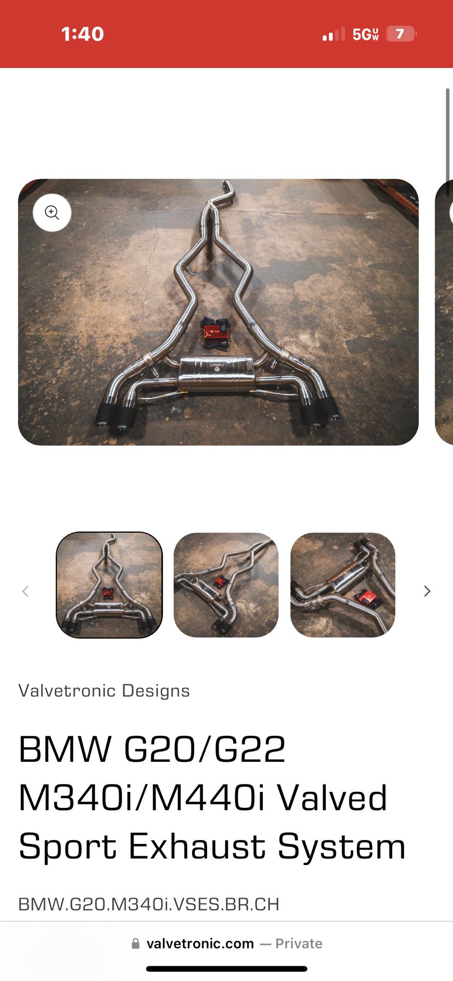 Valvetronic Exhaust M340/M440 Used W Carbon Tips