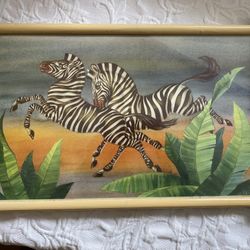 Mid Century Zebra - Art Deco Framed Art