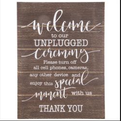 Wooden Unplugged Wedding Sign 