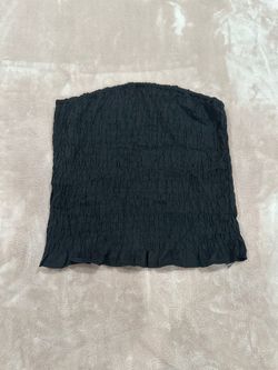 Black Ruffle Strapless Top
