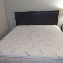 King size mattress box spring headboard and frame 