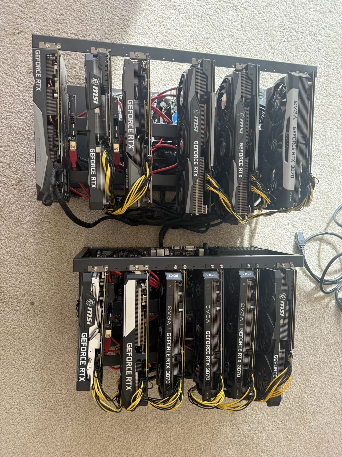 Selling 2 Rigs : 10 RTX 3070’s and 2 RTX 3060’s