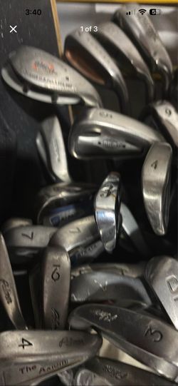 33 golf. Clubs irons five Ping three Callaway three tailor-made and more high-end irons $150 for all 33 clubs.