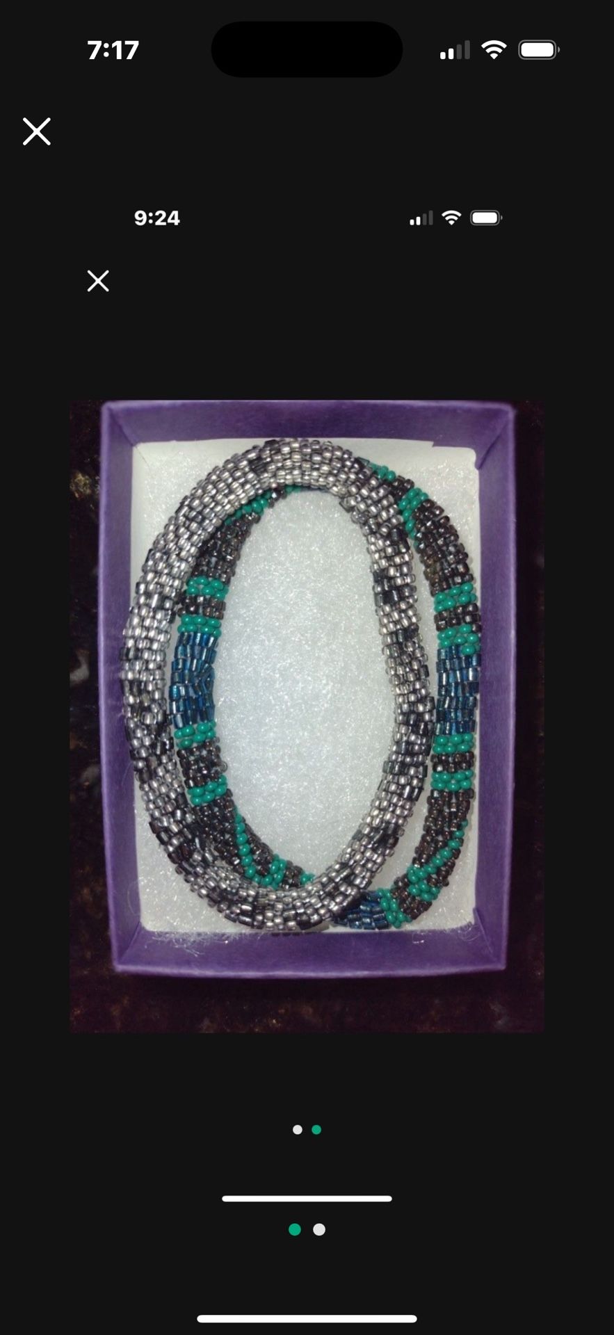 Set of two Sashka woven bead bracelets