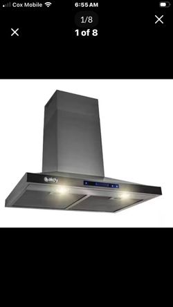 30 in. 343 CFM Convertible Wall Mount Black Kitchen Range Hood