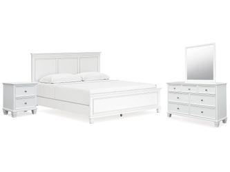 Fortman White California King Panel 4-Piece Bedroom Set (Online Special Price)