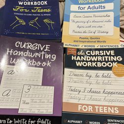 4 Cursive Handwriting Workbooks