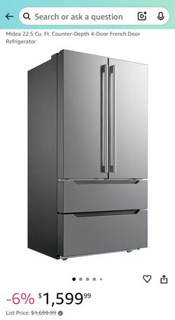 Midea 22.5 cu ft Counter Depth 4-Door French Door Refrigerator