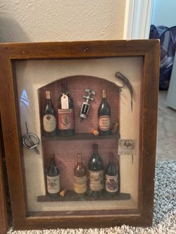 Vintage Wine Shadow Box Wall Art