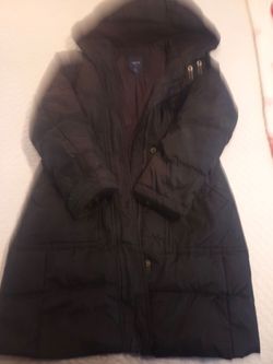 Black Long Puffer Coat with Hood