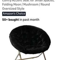 Saucer Chair For Adults, Teens And Kids Black