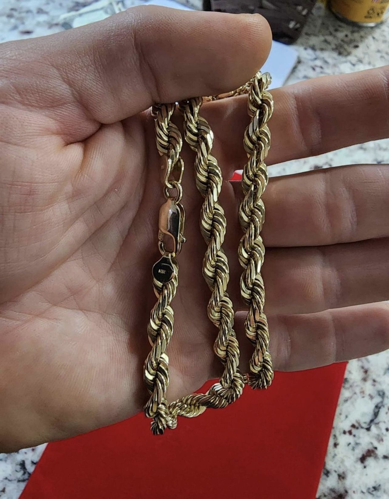 14k Solid Gold rope chain (cash or trade for pc with cash)