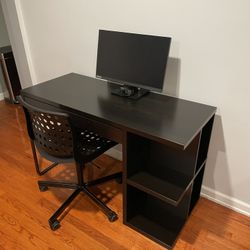 ✨ Complete Home Office Setup — Desk + Chair + Lenovo Monitor! Ready to Use! ✨