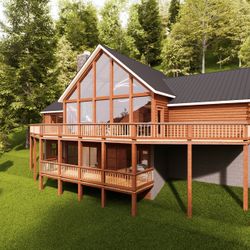 Custom Log Home Kit with Engineered Plans—Build It Anywhere!