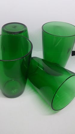 VINTAGE EMERALD SET OF 4 ANCHOR HOCKING JUICE GLASSES