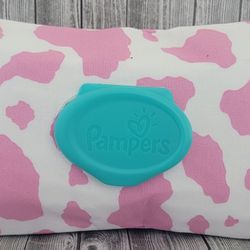 Pink Cow Pampers Wipes Cover
