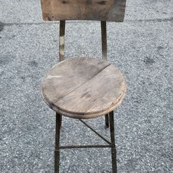 Vintage, industrial, adjustable machinist stool Military U.S. N. Movie Scene Display Antique Classic Chair
