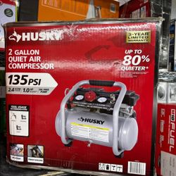Husky 2 gal. 135 PSI Portable Electric Quiet Air Compressor, compresor de aire