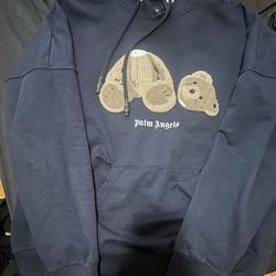 Palm Angels Navy Blue Hoodie