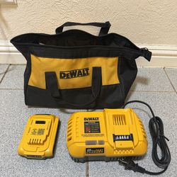 Dewalt 8amp fast charger battery 2ah and bag
