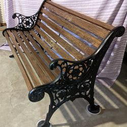 Vintage Cast Iron Bench from Garnett KS Train Station