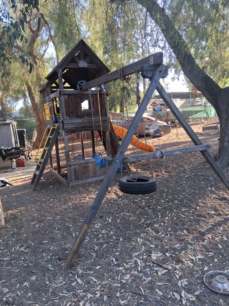 Swing Set Playhouse 