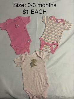 Gerber Baby Onesies 0-3 Months Girl