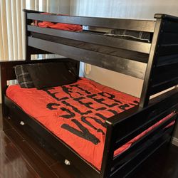 Black Bunk Bed Includes mattresses Bottom Is a Full Size and Top Is A Twin200 cash