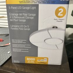 2 Pack Of 5 Panel LED Garage Light