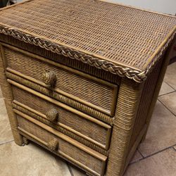 Vintage Henry Link ‘lexington’ Woven Wicker 3 Drawer Chest Dresser Bedroom/lounge storage