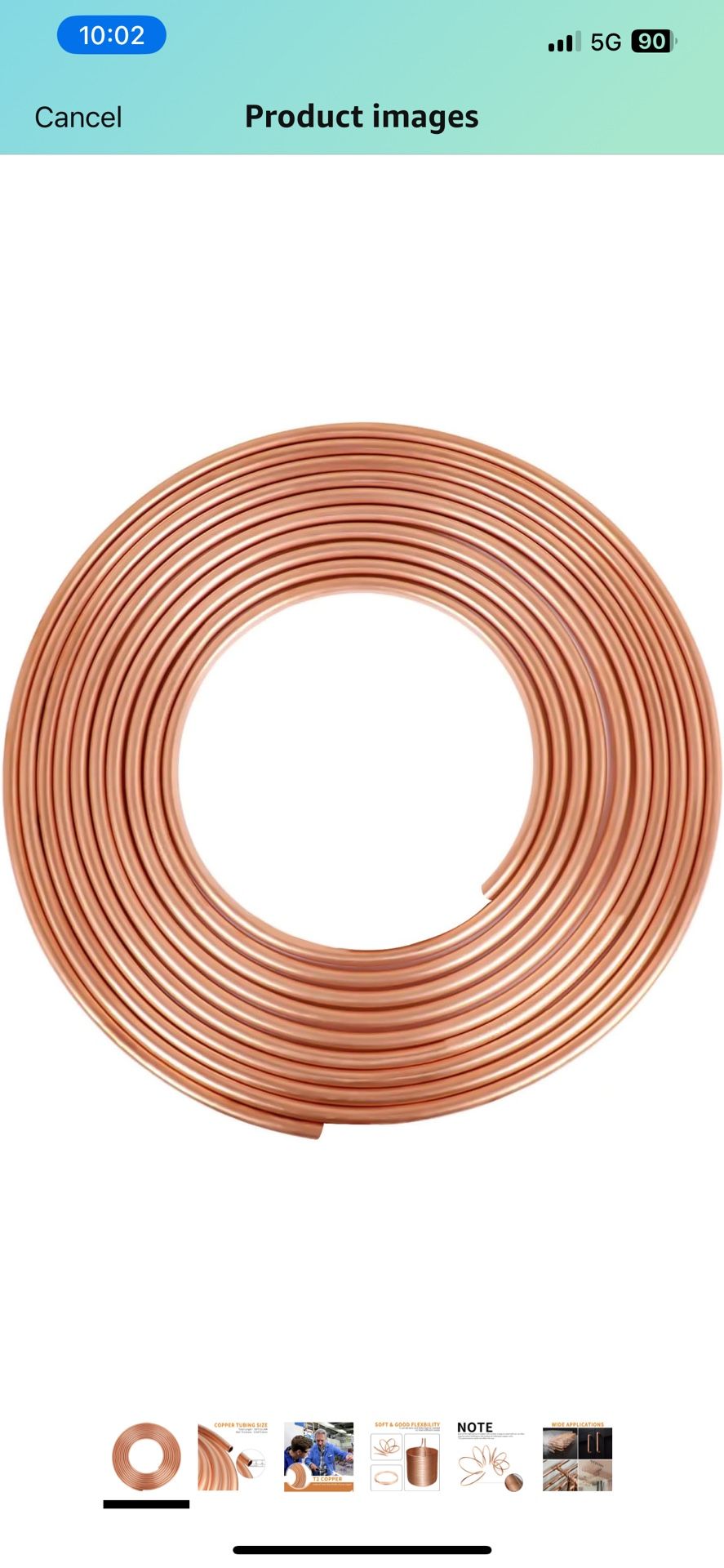 50ft 3/8 Arc Soft Copper Coil