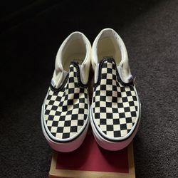 Black&white Unisex Checkered Vans