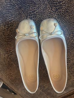TORY BURCH Laila driver ballet Leather Bow flats