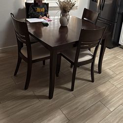 Brown dining table