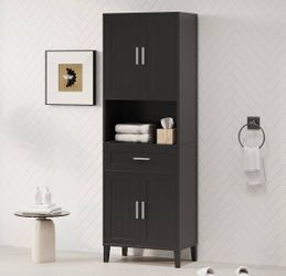 Assembled New 70.9" High Bathroom Storage Cabinet with 1 Drawer, Freestanding Tall Bathroom Cabinet