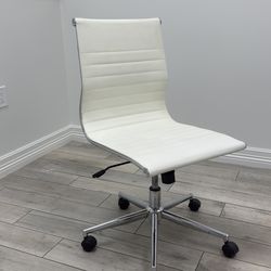 Six White Leather Office/Conference Chairs