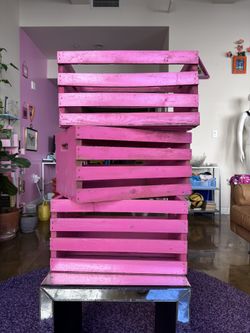 💖 Hand-Painted Crates – Set of 3