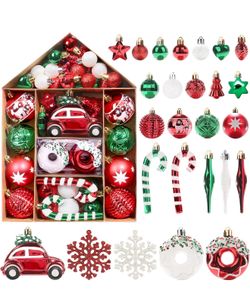 DeckTheHalls Christmas Ornaments 72 Count, 