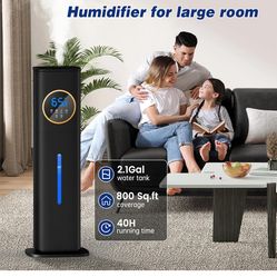 Humidifiers for Bedroom, 2.1Gal/8L Humidifier large room with Essential Oil Diffuser, Top Fill Whole House Cool Mist Humidifiers for Plants Baby Kids 