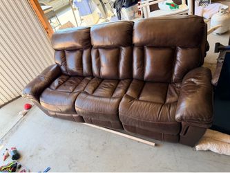 Brown, leather recliners, couches